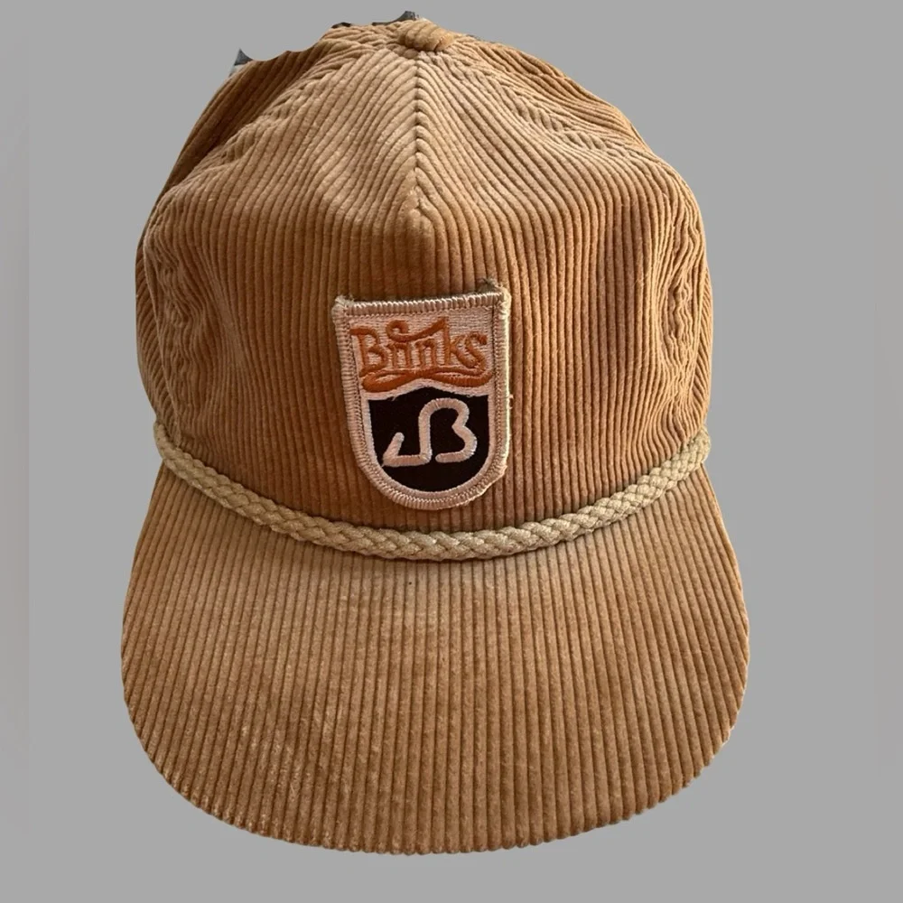 NWOT Vintage Banks Corduroy Rope Hat Brown Imperial Caps Denver NEW Unworn - Picture 1 of 8